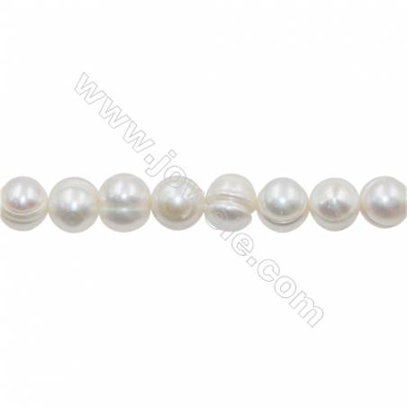 Multicolore Perles culturelles perles d'eau douce sur fil  Taille 11~12mm  trou 0.7mm x1fil 15~16"
