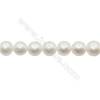 Natural Fresh Water Pearl  White  Size 10~11 mm  Hole 0.7mm  15~16"/strand