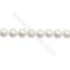 Natural Fresh Water Pearl  White  Size 11~12mm  Hole 0.7mm  15~16"/strand