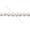 Natural Fresh Water Pearl  White  Size 12~13mm  Hole 0.7mm  15~16"/strand