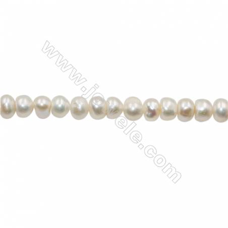 白色天然淡水珍珠 尺寸 約7~8毫米 孔徑 約0.7毫米 x1條 15~16"