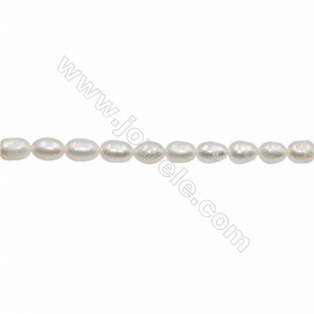 Natural Fresh Water Pearl  White  Size 6~7mm  Hole 0.7mm  15~16"/strand