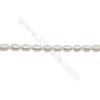 Natural Fresh Water Pearl  White  Size 6~7mm  Hole 0.7mm  15~16"/strand