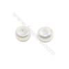 Fresh Water AAA Grade Half-Drilled Pearl Beads  Flat Back  Diameter 14~15mm  Thick 9.5mm  Hole 0.8mm  24pcs/card