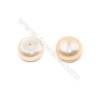 Fresh Water AAA Grade Half-Drilled Pearl Beads  Flat Back  Diameter 13~13.5mm  Thick 9.3mm  Hole 0.8mm  28pcs/card