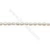 Natural Fresh Water Pearl  White  Size 4~5mm  Hole 0.4mm  12~13"/strand