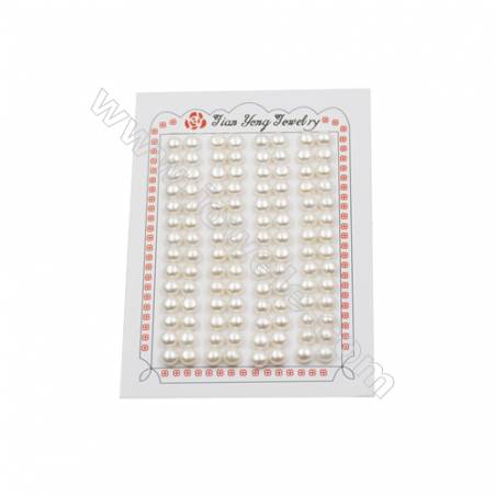 Multicolor Fresh Water AAA Grade Half-Drilled Pearl Beads  Flat Back  Diameter 6~6.5mm  Thick 4mm  Hole 0.8mm  116pcs/card