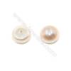 Fresh Water AAA Grade Half-Drilled Pink Pearl Beads  Flat Back  Diameter 12.8~13mm  Thick 8.4mm  Hole 0.8mm  24pcs/card