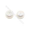 Fresh Water AAA Grade Half-Drilled Pearl Beads  Flat Back  Diameter 11~12mm  Thick 8mm  Hole 0.8mm  32pcs/card