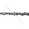 Multicolor Natural Fresh Water Pearl  (Dyed) Size 7~8mm  Hole 0.7mm  15~16"/strand