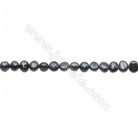Perles culturelles perles d'eau douce arc-en ciel teinté sur fil  Taille 4~5mm  trou 0.4mm x1fil 15~16"