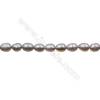 Natural Fresh Water Grey Pearl, (Grey), Size 6~7mm, Hole 0.7mm, 15~16"/strand
