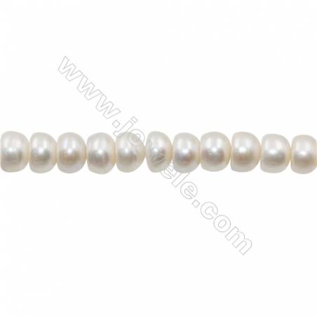 Perlas de agua dulce cultivada Teñido Blanco/Negro Tamaño11~12mm Agujero0.7mm Longitud 39-40cm/tira