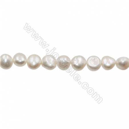 Perles culturelles perles d'eau douce multicolore sur fil  Taille 11~12mm  trou 0.7mm x1fil 15~16"
