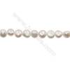 Perles culturelles perles d'eau douce multicolore sur fil  Taille 11~12mm  trou 0.7mm x1fil 15~16"
