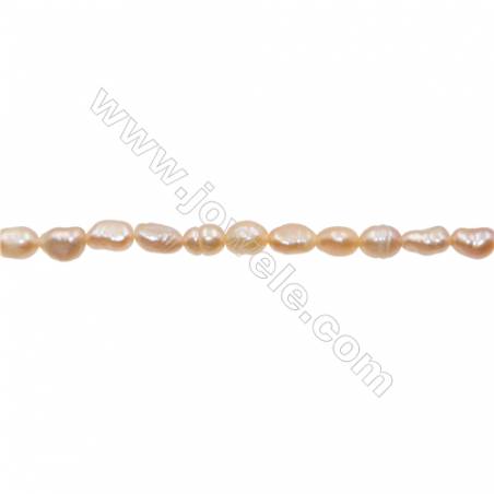Natürlich bunt Perlenkette  gefärbt  3~4mm  Loch 0.4mm  x1 Strang  15~16"