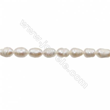Perlas de agua dulce cultivada natural Multicolor Tamaño8~9mm Agujero0.7mm Longitud 33-35cm/tira