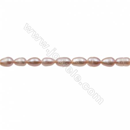 Perlas de agua dulce cultivada natural Rosa/Púrpura Tamaño4~5mm Agujero0.7mm Longitud 39-40cm/tira
