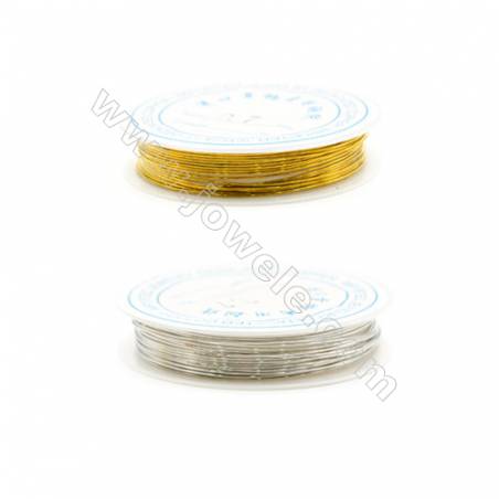 Brass Wire Silver and Gold，Wire Diameter 0.7mm  5Meters/Coil  10Coil/pack