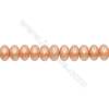 Electroplated Shell Pearl Beads  Orange Bead Strands   Size 8x9mm Hole 0.8mm 48pcs/strand 15~16"