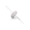 Fleur Clou d'oreille pour perles semi-percée en argent 925 rhodié avec Zirconium-E2709  Ronde 11mmx1 paire