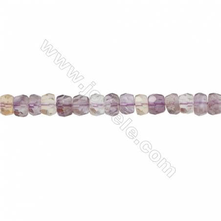 紫黃晶切面算盤珠串珠 尺寸6x9毫米 孔徑 0.8毫米 約 74個/條 15~16"