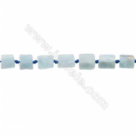 Natural Aquamarine Beads Strand  Irregular Rectangle   Size 10x13mm  Hole 0.8mm  29pcs/strand 15~16"