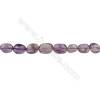 Natural Amethyst Beads Strand  Irregular Oval Size 9x10mm  Hole 0.8mm  36pcs/strand  15~16"