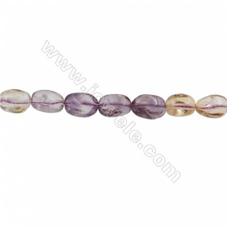 紫黃晶不規則蛋形串珠 尺寸12x17毫米 孔徑 0.8毫米 約 20個/條 15~16"