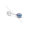 Clou d'oreille pour perles semi-percée en argent 925 rhodié avec Zirconium-E2843 10mmx1paire
