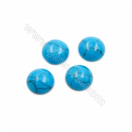 Turquoise Gemstone Cabochon  Round  Synthesis  Size 12mm Thick 5mm  100pcs/pack