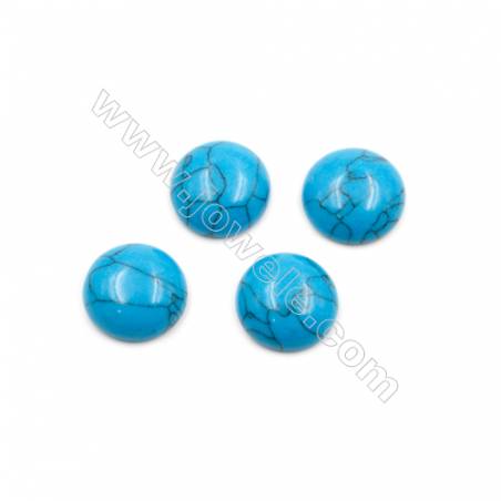 Cabochons en Turquoise reconstitué  rond  Taille 14mm de diamètre  épaisseur 5mm 80pcs/paquet