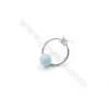 Cercle Clou d'oreille pour perles semi-percée en argent 925 rhodié avec Zirconium-E2875 15x18mmx1paire