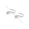 Wholesale 925 silver platinum plated hook earring findings for half drilled beads earring making 10x14mm x 1pair