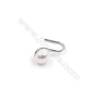 Crochets de boucles d'oreilles pour perles semi-percée en Argent 925 rhodié-E2743 10x14mmx1paire