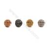 Brass Beads, (Gold, Platinum, Rose Gold, Gun Black) Plated, CZ Micropave (Yellow), Round, Size 6mm, Hole 1mm, 12pcs/pack