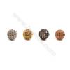 Brass Beads, (Gold, Platinum, Rose Gold, Gun Black) Plated, CZ Micropave (Gold), Round, Size 8mm, Hole 1.5mm, 12pcs/pack