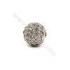 Brass Beads  (Gold Platinum Rose Gold Gun Black) Plated  CZ Micropave  Round  Size 10mm  Hole 2mm  10pcs/pack