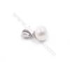Wholesale jewelry findings platinum plated 925 sterling silver cup pearl bail pin pendant for half drilled beads  4x11mm x 1pc