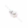 Jewelry findings 925 sterling silver platinum plated cup pearl bail pin pendant for half drilled beads 4x7mm x 1pc
