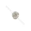 Weiße Strassstein Perlen mit Tschechischer Diamanten (ca. 95 Stck)  rund  Durchmesser 10mm  Loch 1.5mm  15 Stck / Packung