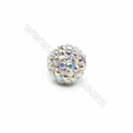 Strassstein Perlen mit Tschechischer Diamanten (ca. 95 Stck)  rund  AB Farbe  Durchmesser 10mm  Loch 1.5mm  10 Stck / Packung