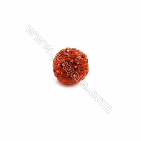 Grânulos de Rhinestone vermelho com diamantes checos 95  Redonda  Tamanho: 10 mm. Orificio: 1.5mm. 10 pçs/pacote