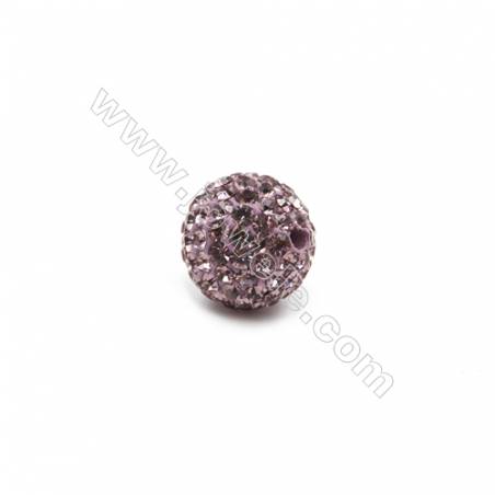 紫色系水鑽珠  圓形 尺寸 10 毫米，孔徑 1.5毫米，10個/包 鑲捷克鉆95顆