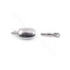Jewellery clasps platinum plated 925 sterling silver box clasp for necklace making 6x15mm x 1pc