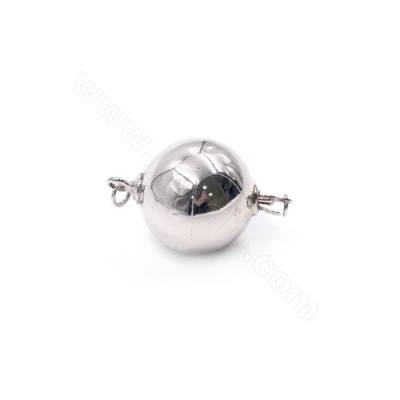 Sterling silver platinum plated jewelry findings ball clasp for necklace making-83059 16x16mm x 1pc