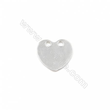Colgante/Charms de plata 925 Grabables Corazón Tamaño14x14mm Agujero1.5mm 4unidades/paquete