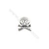 925 Sterling Silver Charms  Skull  Size 9x9mm  Hole 1.5mm  12pcs/pack