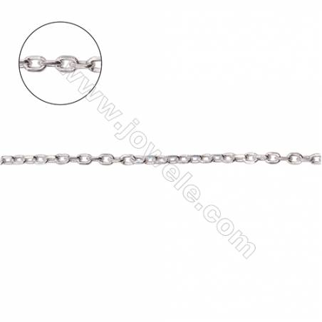 Wholesale sterling silver cross chain necklace findings for jewelry making-A8S14  size 0.3x1.4x2.0mm