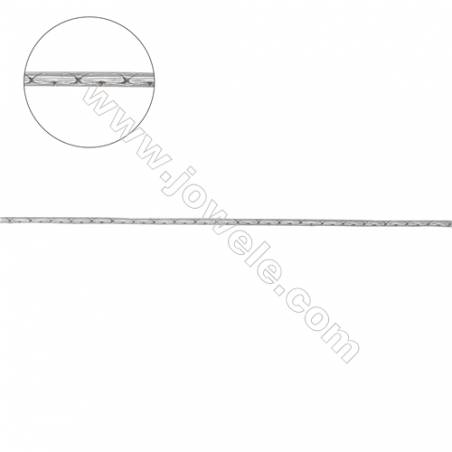 925純銀锤圆十字形鏈子 -E8S8 直徑0.7毫米x1米